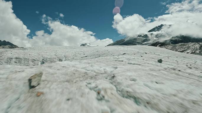 西藏冰川风光航拍4K