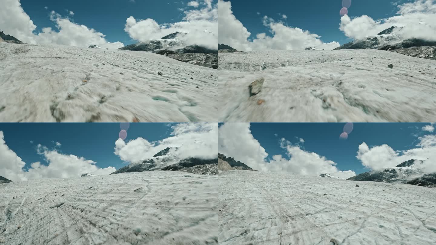西藏冰川风光航拍4K