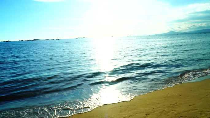 落日 大海 海滩 沙滩 阳光
