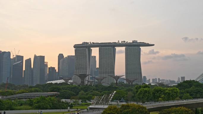 新加坡 金沙酒店 滨海湾花园 日转夜延时