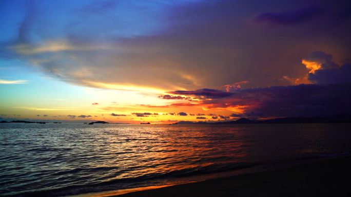 落日 大海 海滩 沙滩 傍晚 黄昏 晚霞