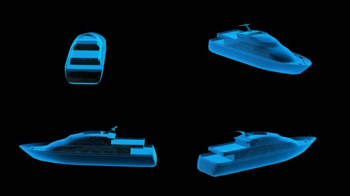 船全息蓝色科技通道素材