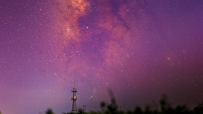 4k 延时唯美夜景星空银河