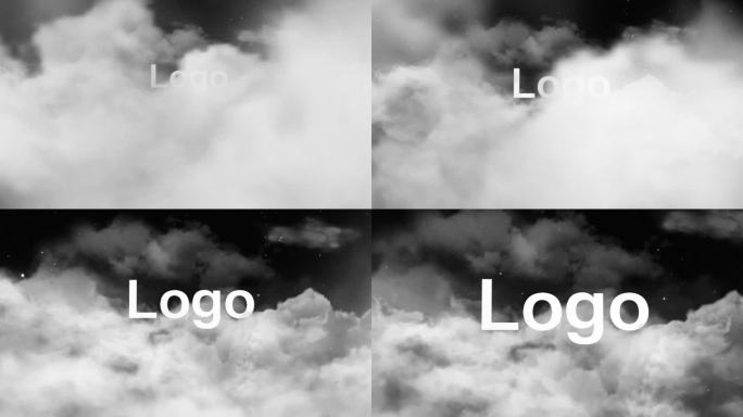云层穿梭出logo俯冲AE模板
