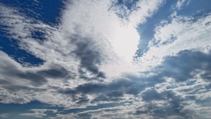 蓝天白云中午下午燃热夏天高温中暑立夏