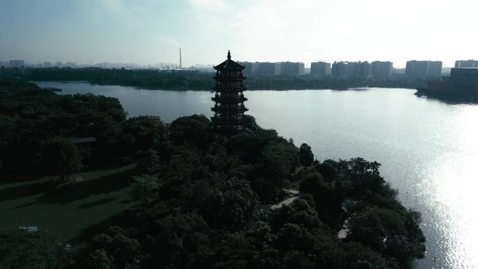 湖景 中国风 古风 古建筑 水墨 质感