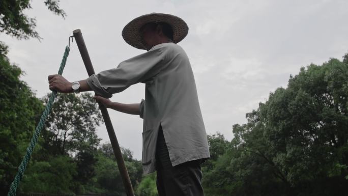 杭州西溪湿地摇橹船