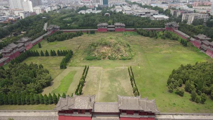 河南巩义宋陵永昭陵航拍4K纯素材