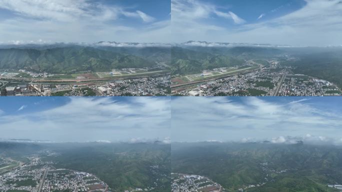 航拍商洛市丹凤县