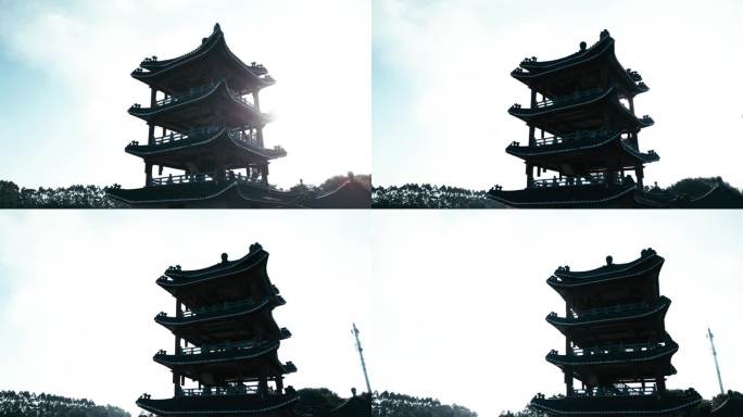 湖景 中国风 古风 古建筑 水墨 质感