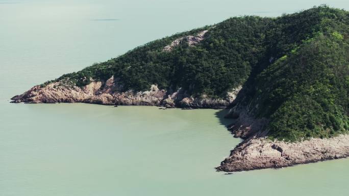 台州玉环沙门镇日岙后沙石头滩大海航拍延时