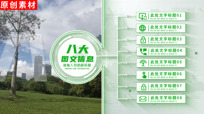 8-商务简洁明亮绿色分类ae模板包装八