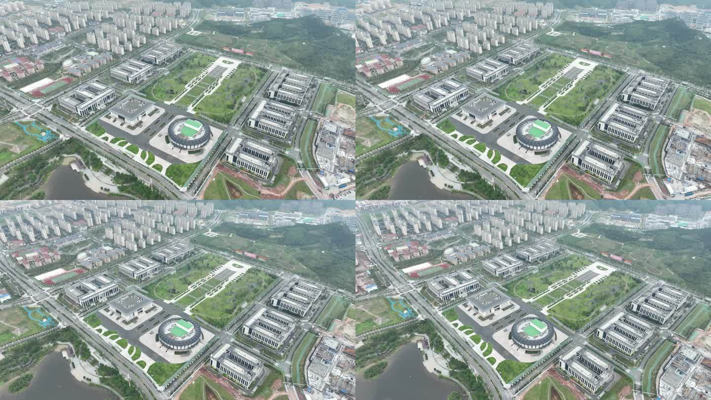 南平市建阳区市民广场航拍南平市政府