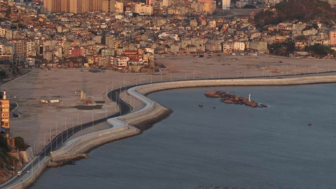 海边房子 码头 海边公路 灯塔 海岸线