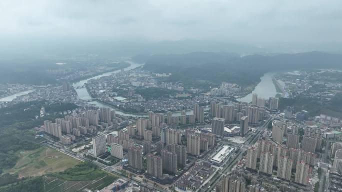 南平市建阳区航拍福建城市建筑高空俯拍鸟瞰