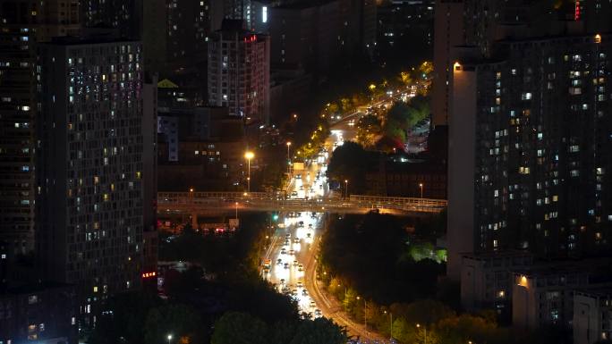 大连中山路西部大通道夜景长焦