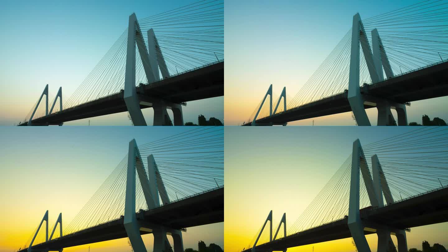 桥梁 日出 运输 太阳 早晨