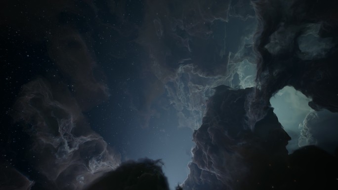 4K星空星云穿梭大屏背景素材