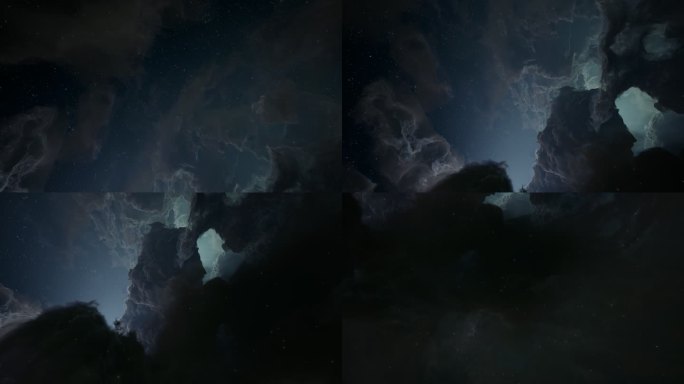 4K星空星云穿梭大屏背景素材