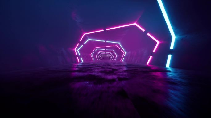 霓虹灯隧道穿梭氛围科技灯管