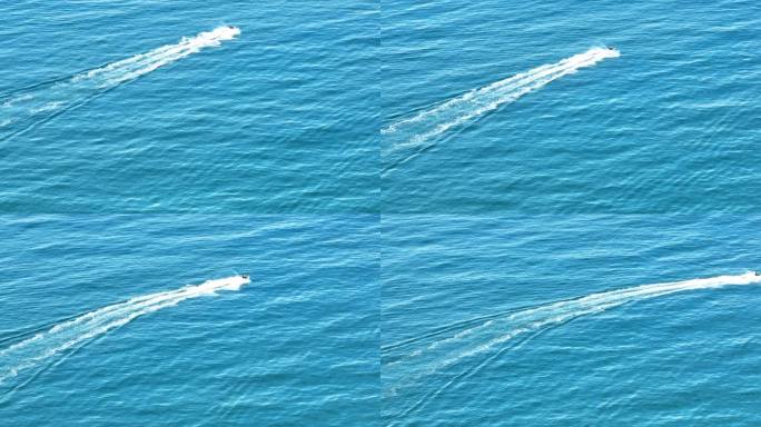 三亚海棠湾蓝色大海上摩托艇飞驰