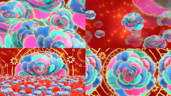 牡丹花开牡丹通用LED
