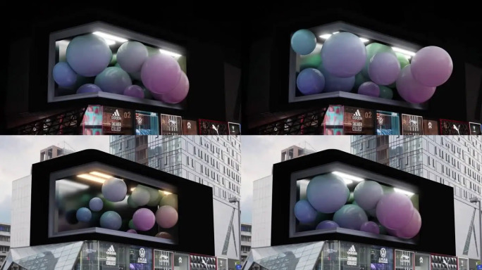 户外裸眼3D气球挤出来视频L幕