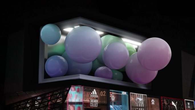 户外裸眼3D气球挤出来视频L幕