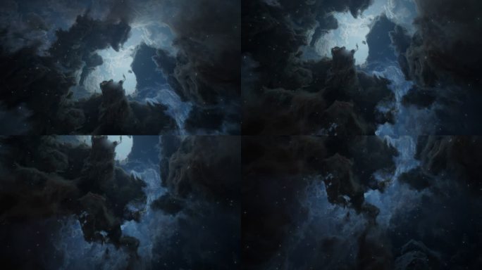 4K星空星云穿梭大屏背景素材