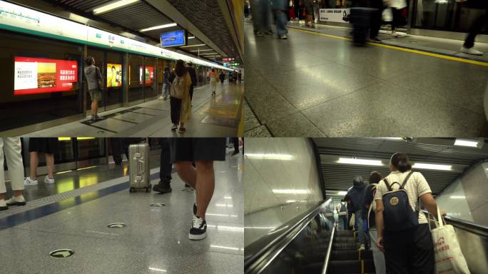 4K地铁人群忙碌行走脚步