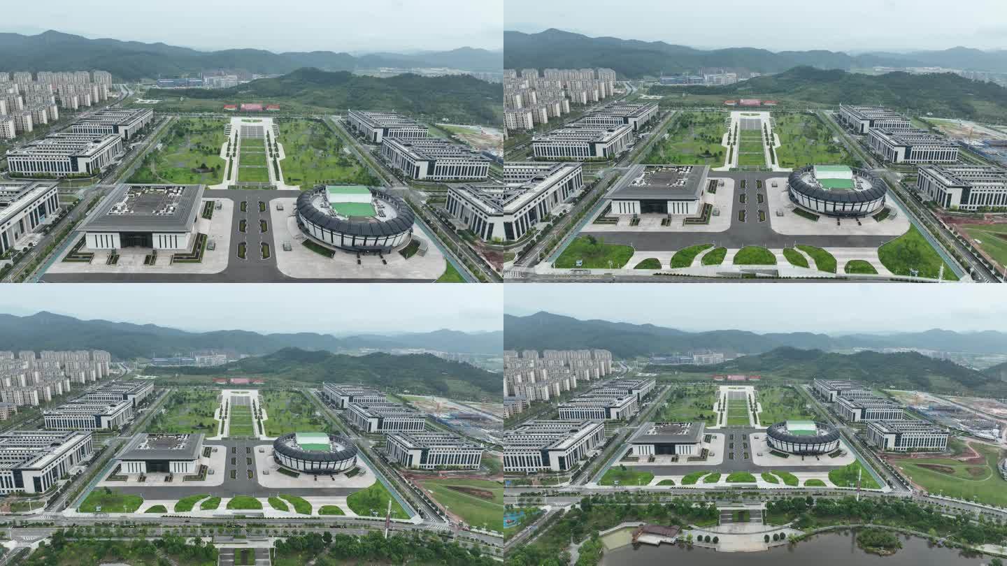 南平市建阳区市民广场航拍南平市政府