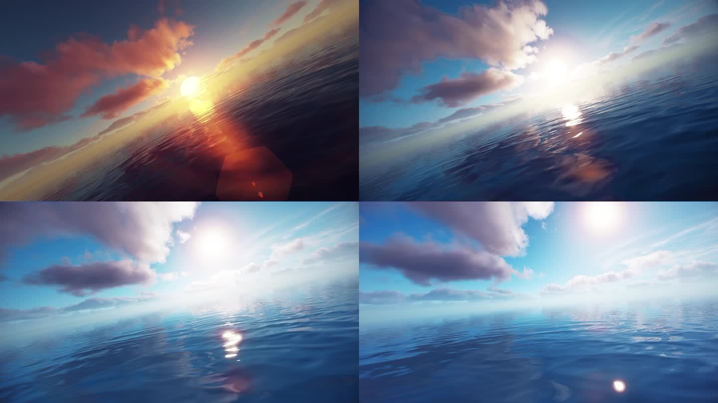 【4K】海面唯美意境太阳升起