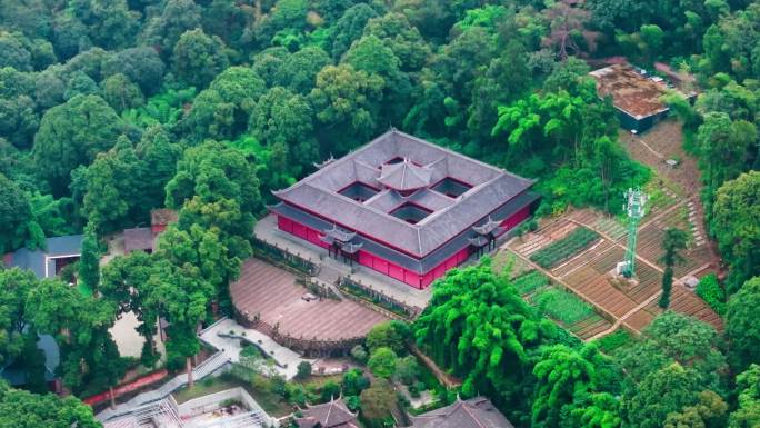 航拍峨眉山伏虎寺