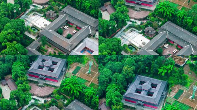 航拍峨眉山伏虎寺