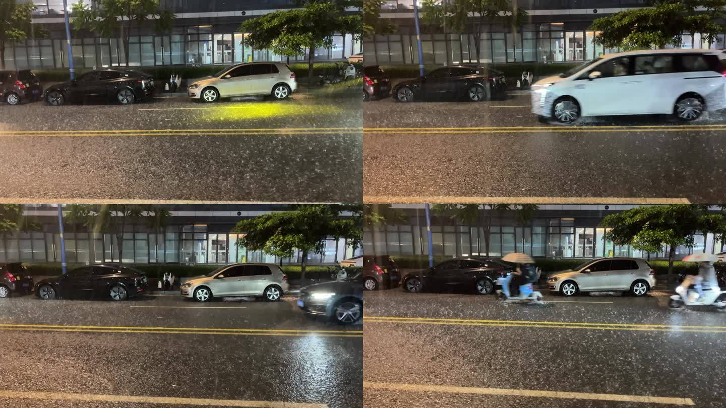 下雨的夜晚与街道