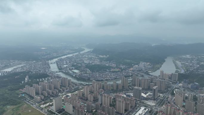 南平市建阳区航拍福建城市建筑高空俯拍鸟瞰