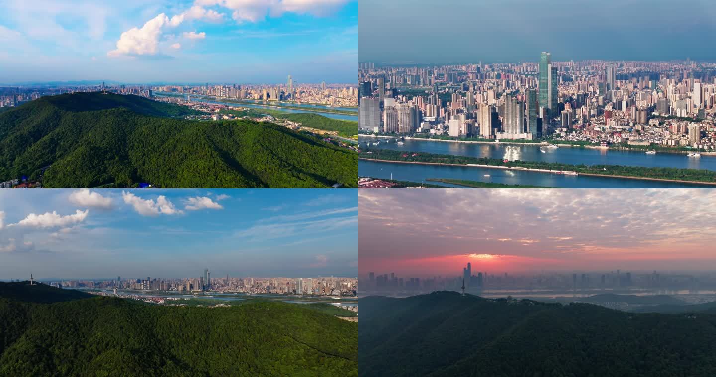 4k长沙岳麓山湘江城市航拍合集