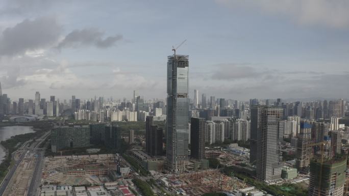 航拍深圳湾超级总部建设前期进展