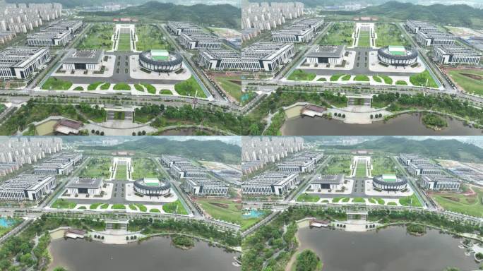 南平市建阳区市民广场航拍南平市政府