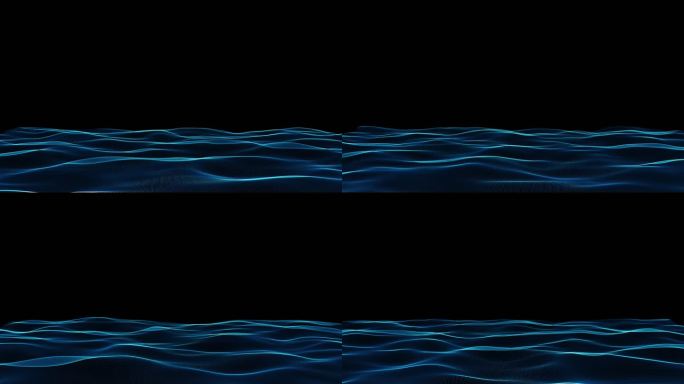 蓝色波浪粒子海洋带通道