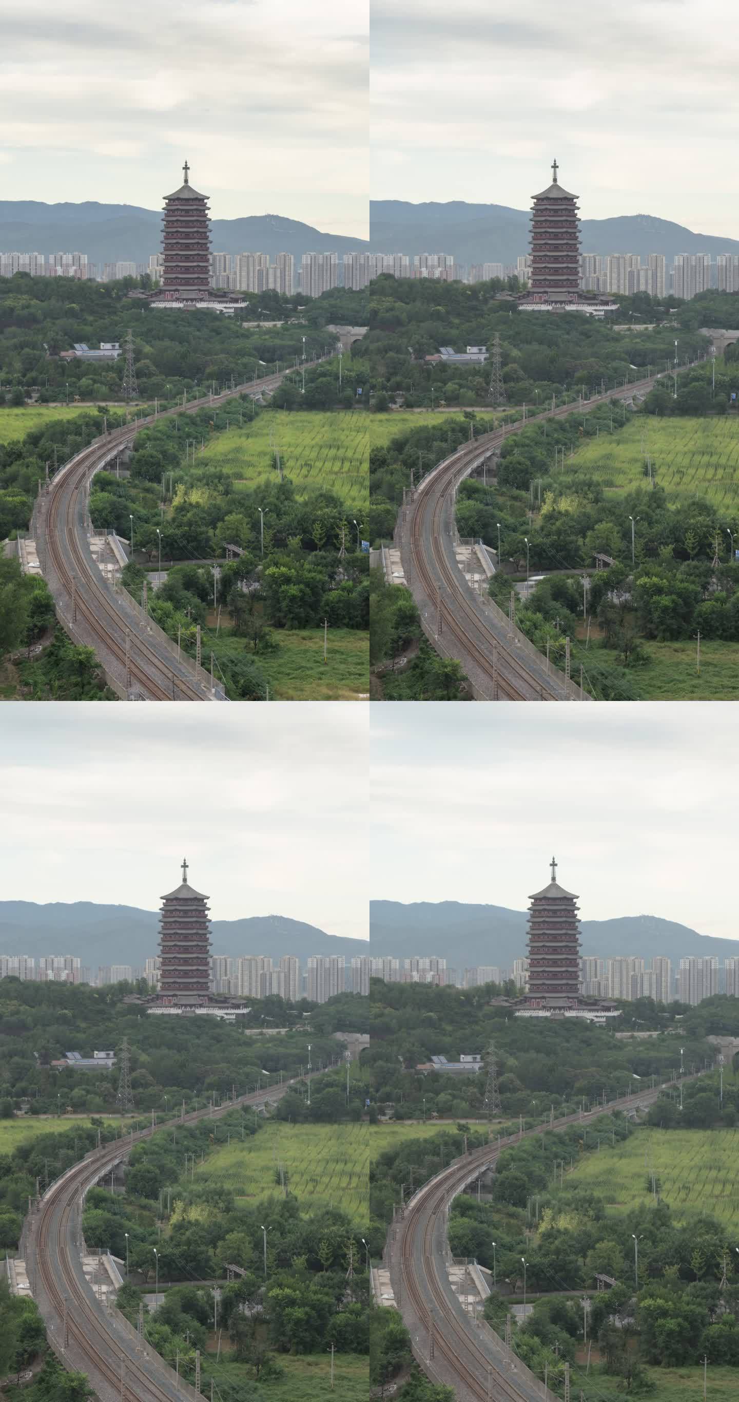 北京永定塔超级火烧云日转夜延时放大竖版