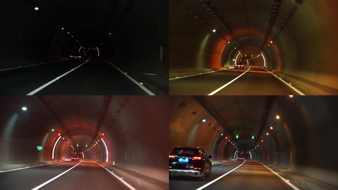开车进隧道驾驶车辆行驶在高速公路第一视角