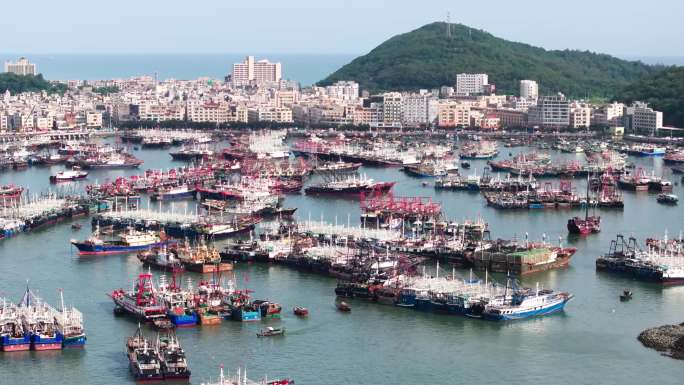 广东阳江海陵岛开渔节港口航拍