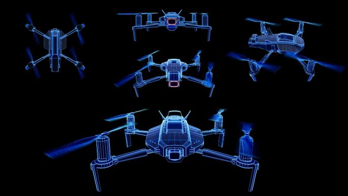 蓝色科技多角度无人机