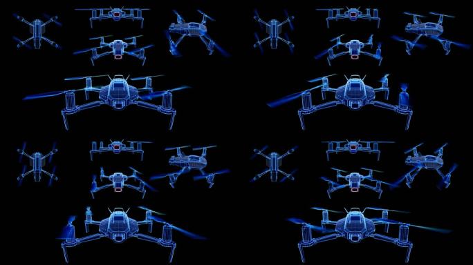 蓝色科技多角度无人机
