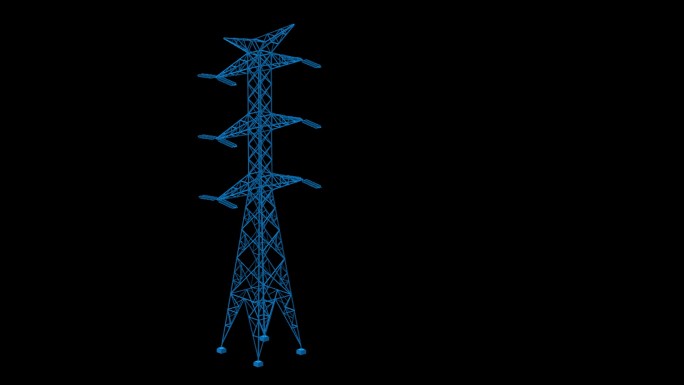 电塔 信号塔 电线杆蓝色科技通道素材