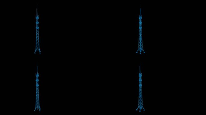 电塔 信号塔 电线杆蓝色科技通道素材