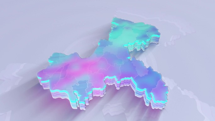 重庆地图 3d 水晶 玻璃 ae