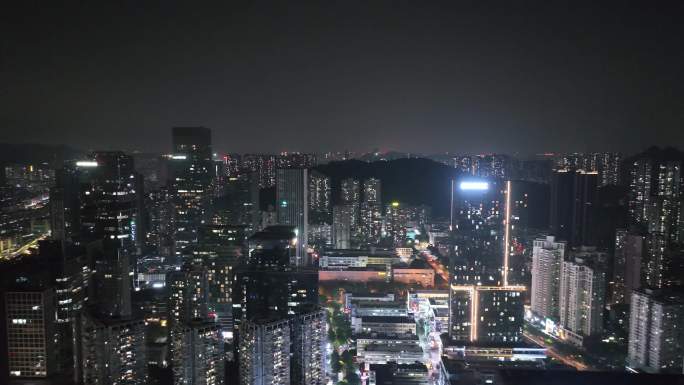 万家灯火楼房亮灯温暖的家居民住宅小区夜景