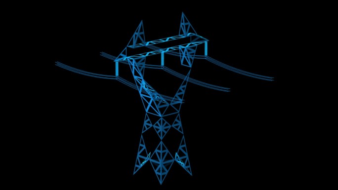 电塔 信号塔 电线杆蓝色科技通道素材